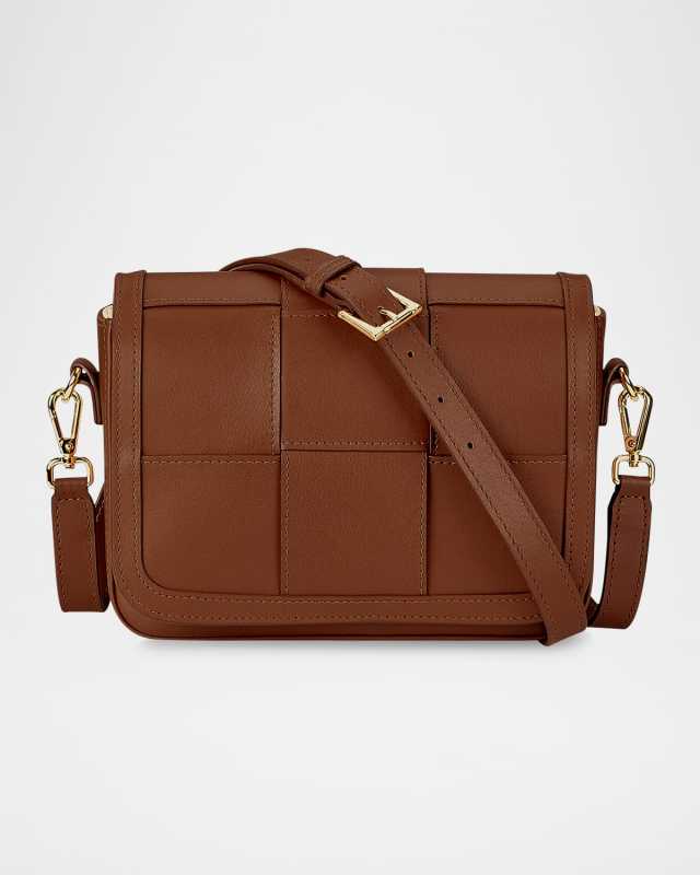 Lily Flap Woven Leather Crossbody Bag